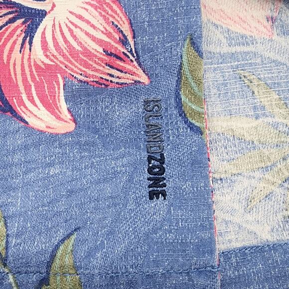 Tommy Bahama Silk Shirt Blue Hibiscus Short Sleeve Hawaiian Floral Mens M - Picture 11 of 11